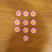 Cute Smiley Flower Shape Bag Charm Keychain Set (10 Pc)