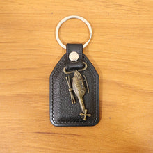 Premium Leather Finish Metal Sword Emblem Keychain (1 Pc)