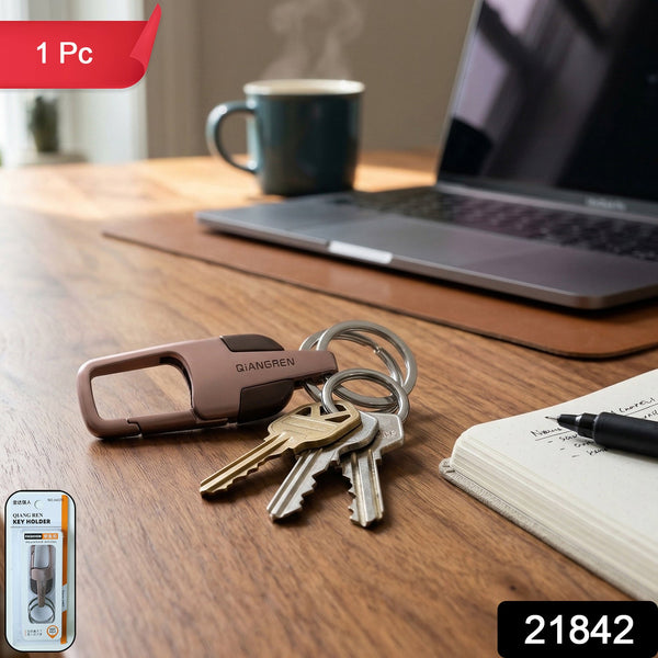 Heavy Duty Stainless Steel Key Holder with Dual Ring Carabiner Clip 1 Pc