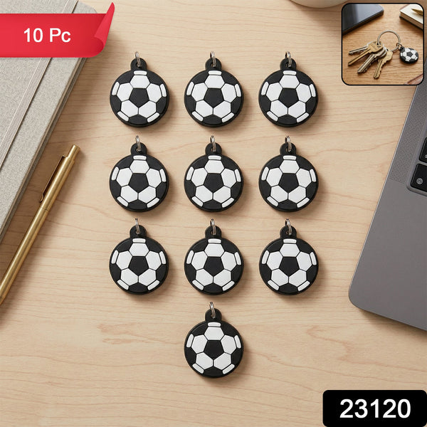 Football Design Shape Bag Charm Keychain Set (10 Pc)